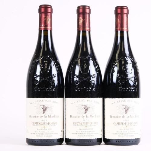 (3) 2002 Domaine de la Mordoree Chateauneuf du Pape La Reine des Bois