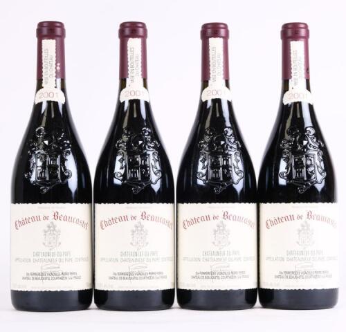 (4) 2001 Chateau de Beaucastel Chateauneuf du Pape