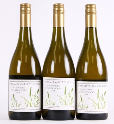 (3) 2008 Pyramid Valley Vineyards Field of Fire Chardonnay, Waikari