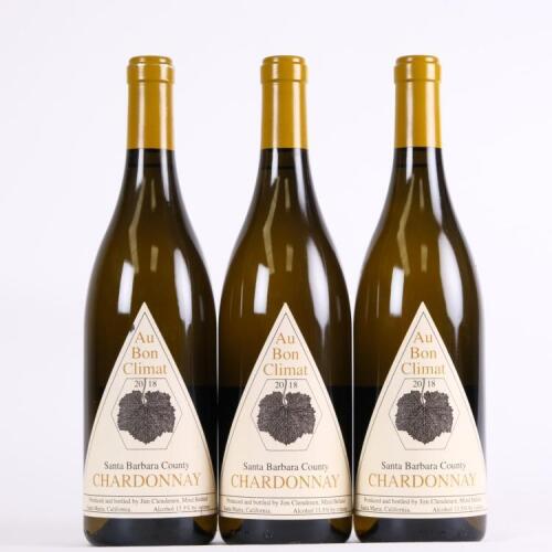 (3) 2018 Au Bon Climat Chardonnay, Santa Barbara USA
