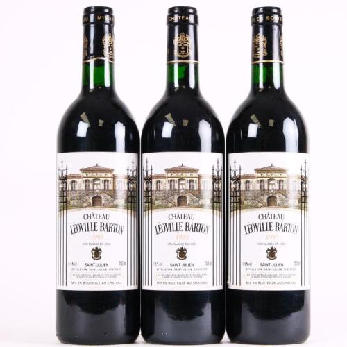 (3) 1993 Chateau Leoville Barton 2eme Cru Classe, St Julien