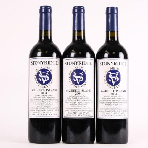 (3) 2004 Stonyridge Vineyard Larose, Waiheke