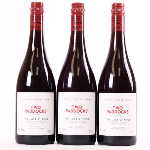 (3) 2012 Two Paddocks The Last Chance Pinot Noir, Earnscleugh