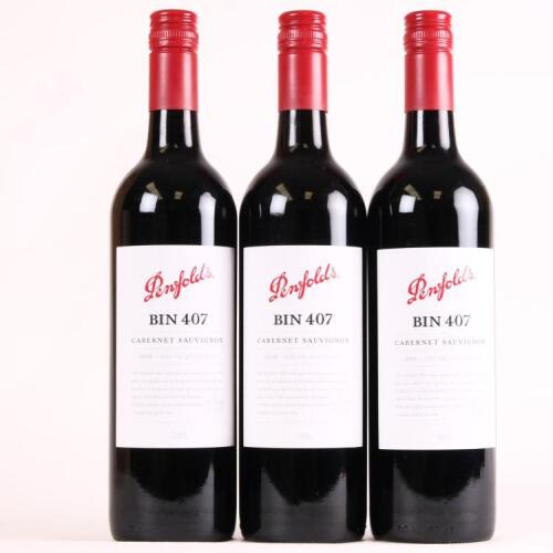(3) 2008 Penfolds Bin 407 Cabernet Sauvignon, South Australia