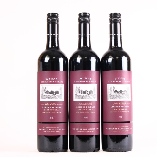 (3) 2012 Wynns John Riddoch Cabernet Sauvignon, Coonawarra SA