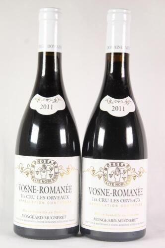 (2) 2011 Domaine Mongeard-Mugneret Vosne Romanee Les Orveaux 1er Cru, Cote de Nuits