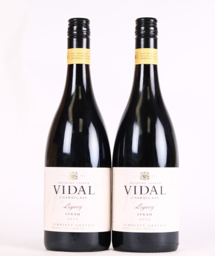 (2) 2013 Vidal's Legacy Syrah, Hawkes Bay