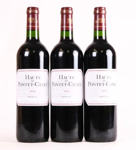 (3) 2009 Chateau Hauts de Pontet Canet, Pauillac