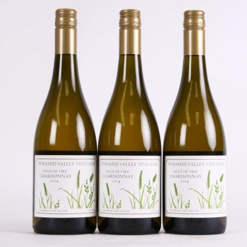 (3) 2014 Pyramid Valley Vineyards Field of Fire Chardonnay, Waikari